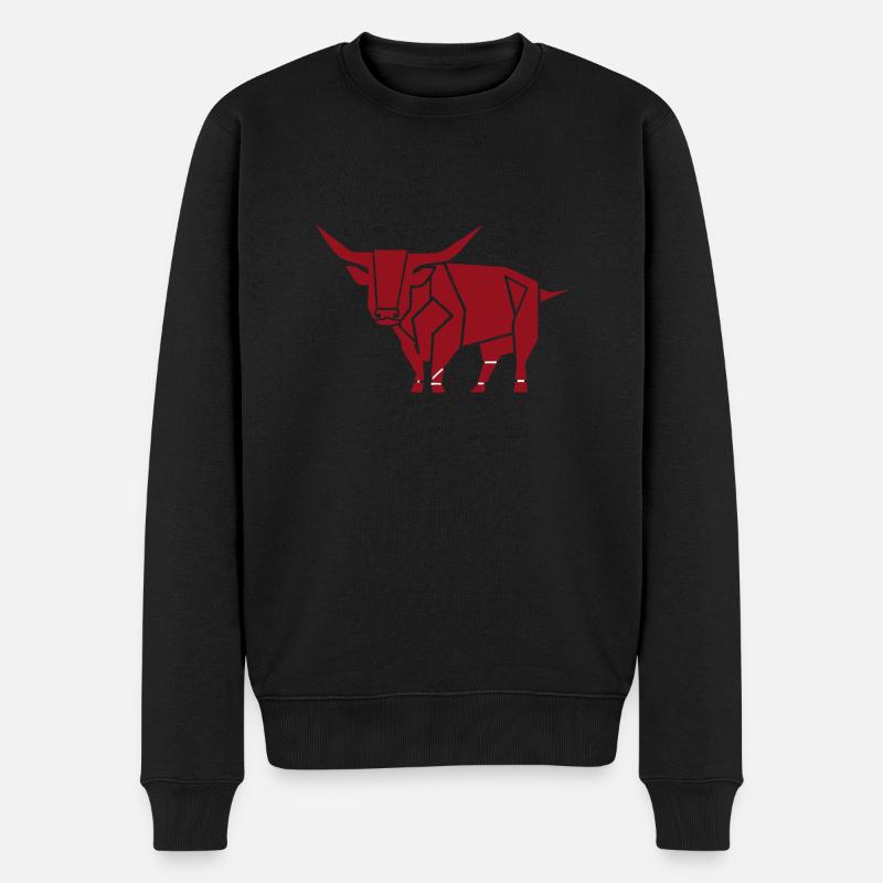 Bullen-Vorhut - Männer Premium Bio Pullover - Schwarz
