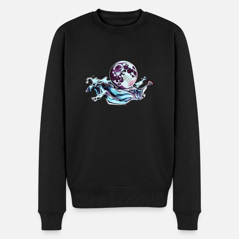 Chrom Vollmond - Männer Premium Bio Pullover - Schwarz