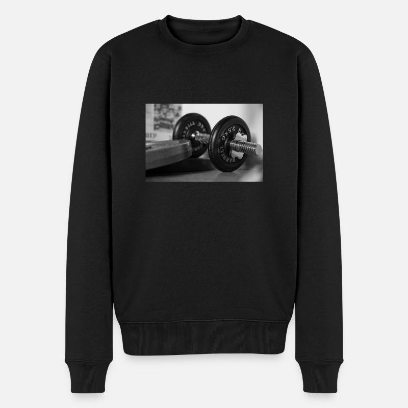 Classic dumbbell - Männer Premium Bio Pullover - Schwarz