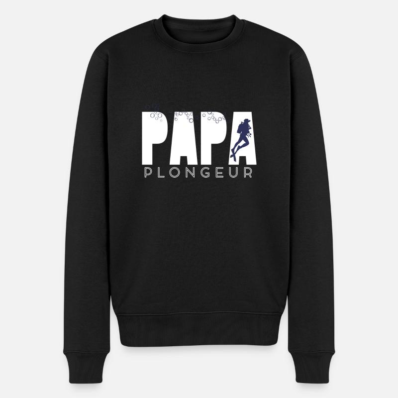 PAPA PLONGEUR 2 - Pull Premium bio Homme - noir