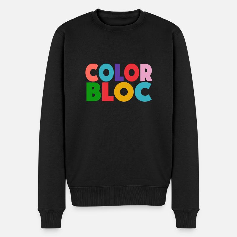 Color Bloc Icon - Männer Premium Bio Pullover - Schwarz