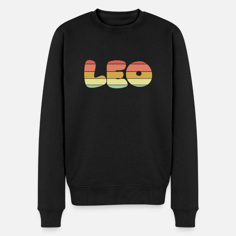 Leo sunset texture - Männer Premium Bio Pullover - Schwarz