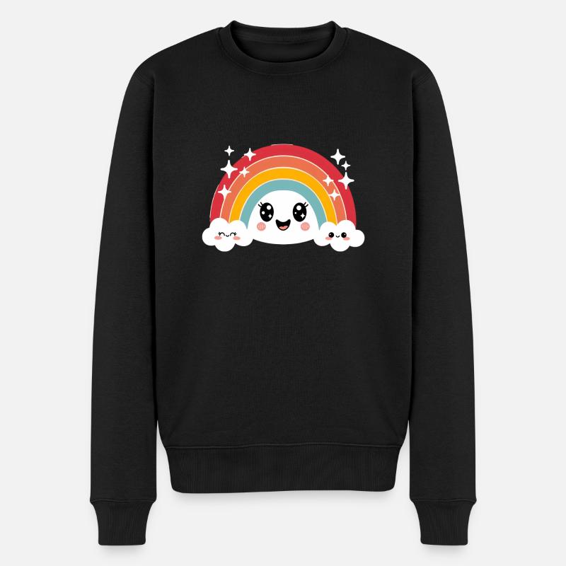 Kawaii Mignon Arc-en-ciel - Pull Premium bio Homme - noir