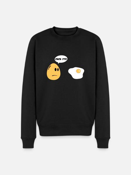 Egg Daddy - Men's Premium Organic Jumper - black