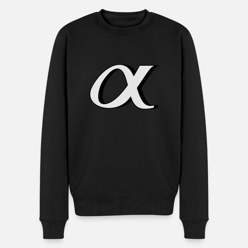 alpha - Männer Premium Bio Pullover - Schwarz