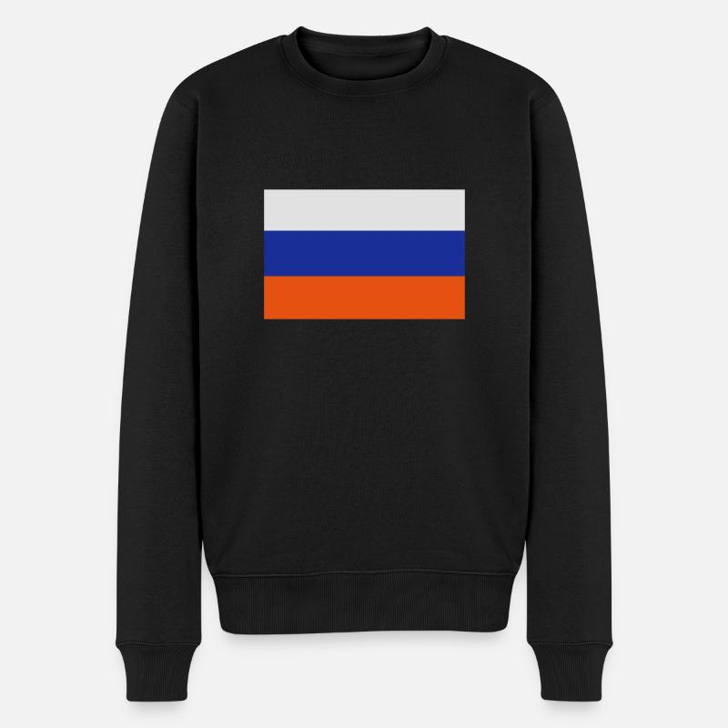 Russische Flagge - Männer Premium Bio Pullover - Schwarz