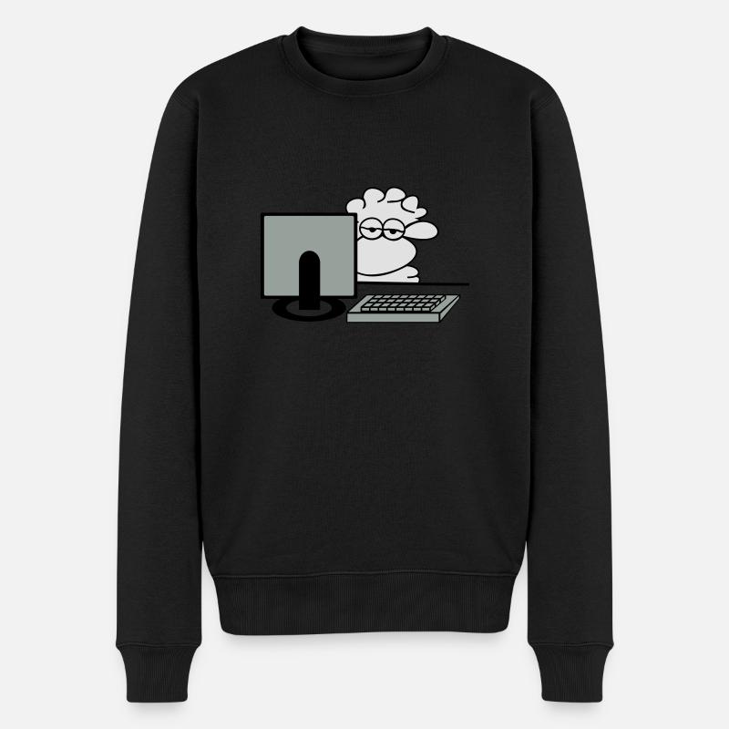Computerschaf - Männer Premium Bio Pullover - Schwarz