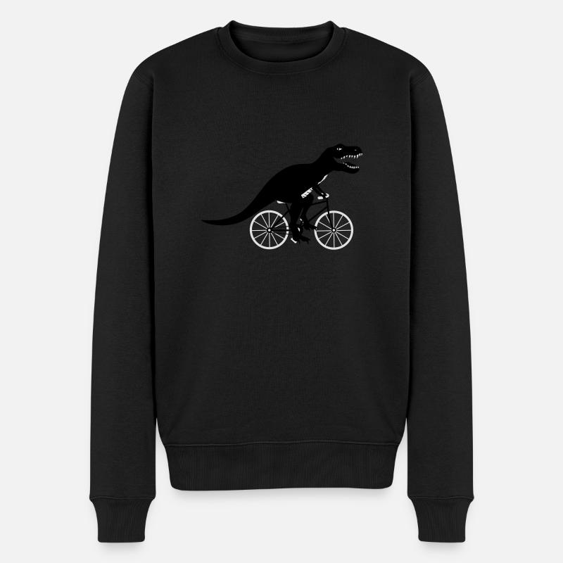 Dino on bike - Männer Premium Bio Pullover - Schwarz
