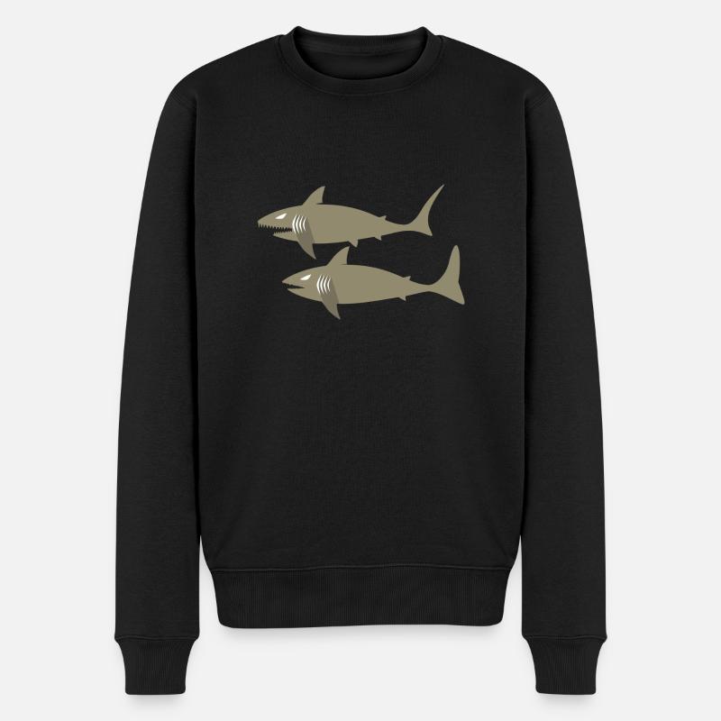 shark6 - Männer Premium Bio Pullover - Schwarz