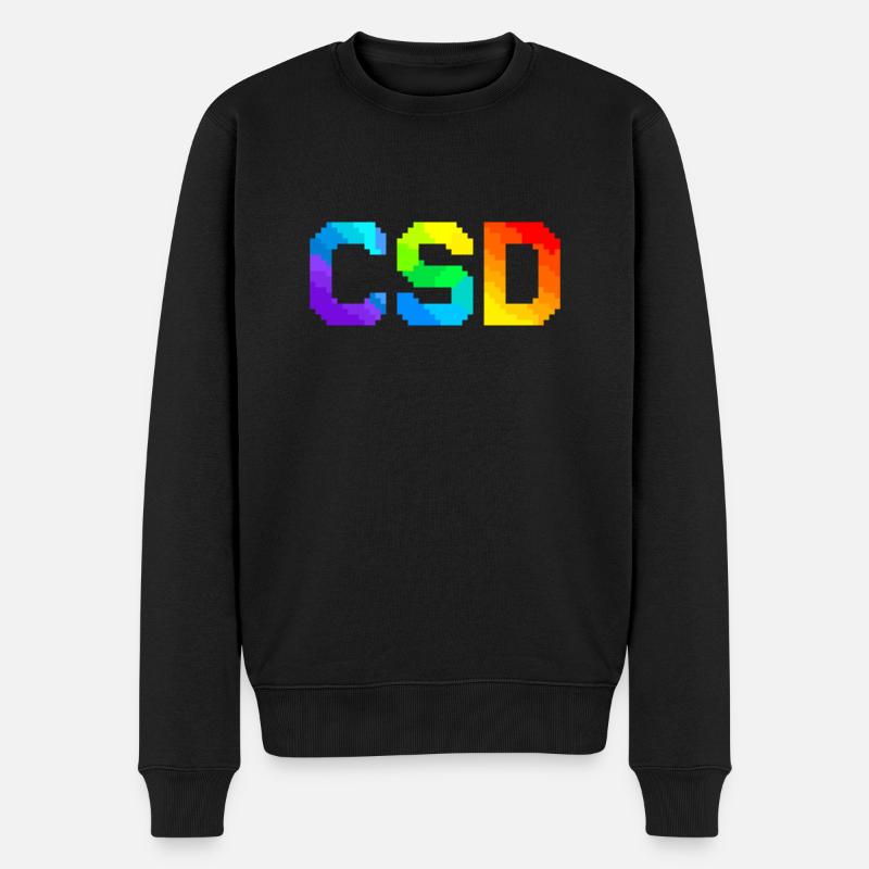 CSD - Pixel Pride Flag - Männer Premium Bio Pullover - Schwarz