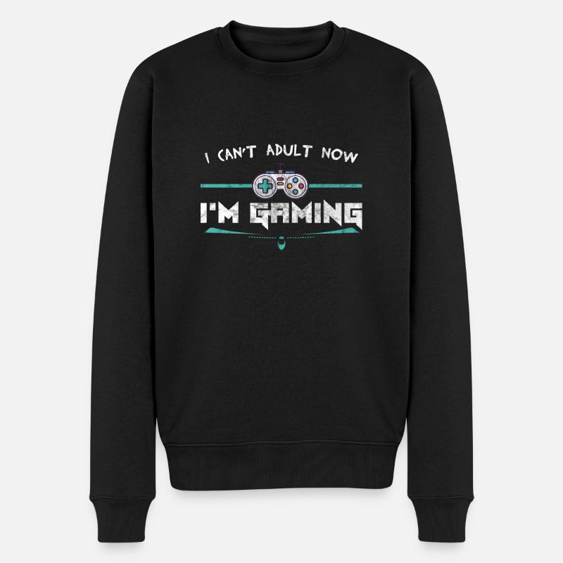 Gaming - Männer Premium Bio Pullover - Schwarz