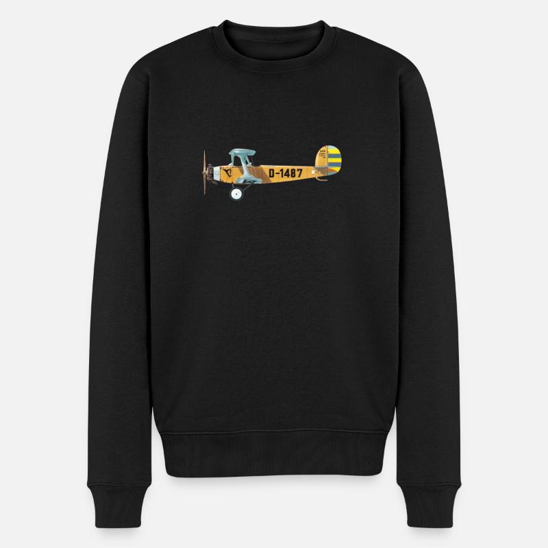 Udet Flieger 01 - Männer Premium Bio Pullover - Schwarz