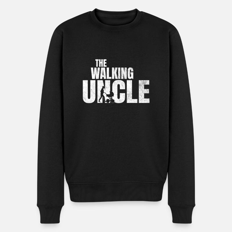 the walking uncle | onkel | patenonkel - Männer Premium Bio Pullover - Schwarz