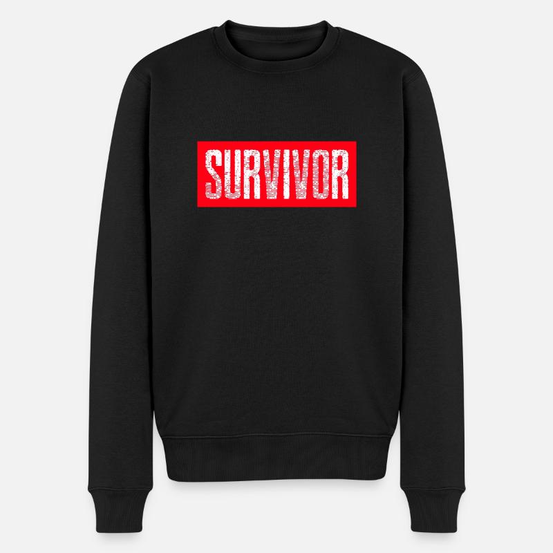 Survivor Design rot - Männer Premium Bio Pullover - Schwarz