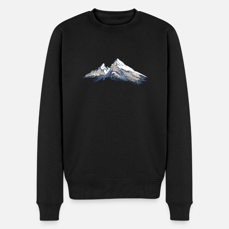 Berg Watzmann Geschenk Geschenkidee - Männer Premium Bio Pullover - Schwarz