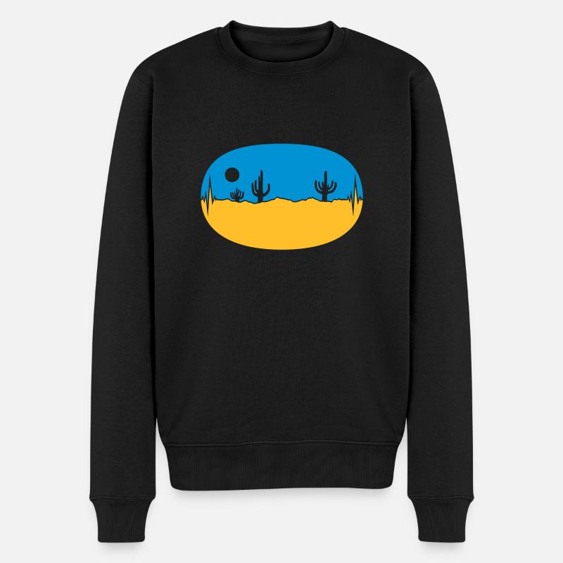 Skyline Frequenz Wüste Landschaft - Männer Premium Bio Pullover - Schwarz