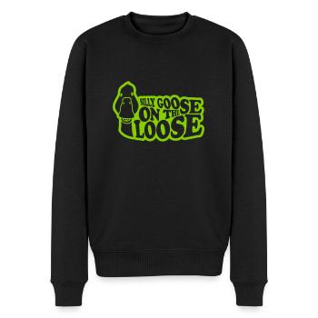 goose on the loose - Männer Premium Bio Pullover - Schwarz - Vorne - Nico (187cm)