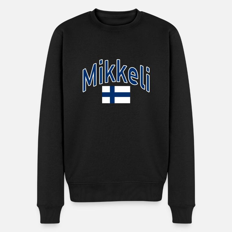 Mikkeli Drapeau finlandais - Pull Premium bio Homme - noir