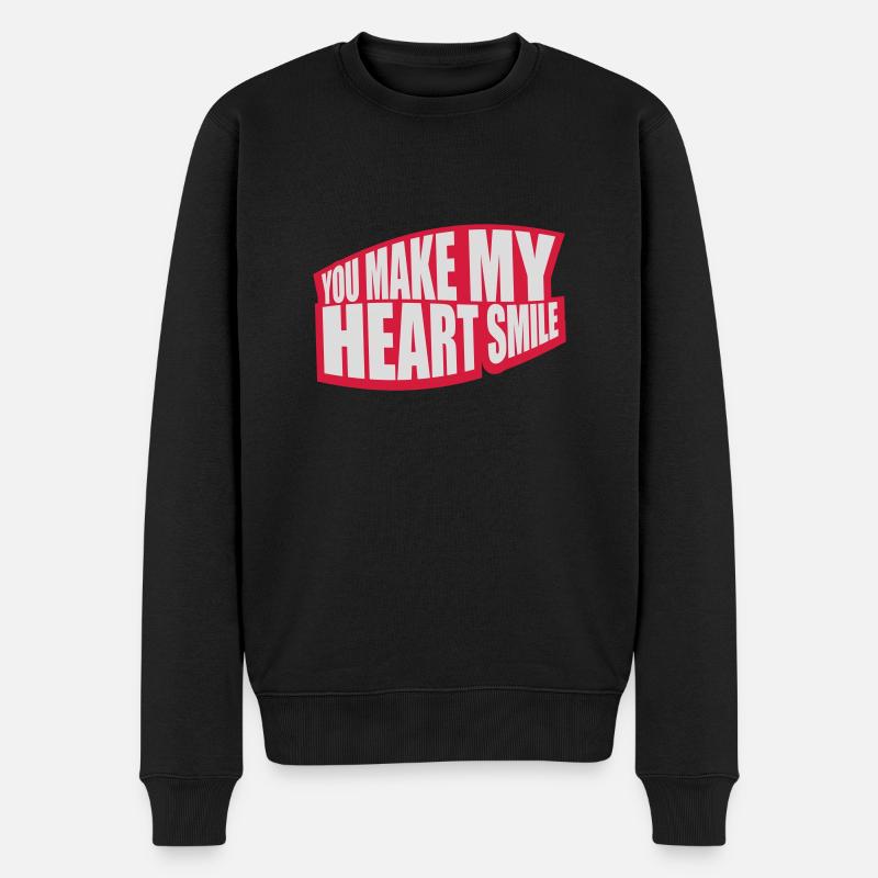 Faire sourire mon cœur - Pull Premium bio Homme - noir