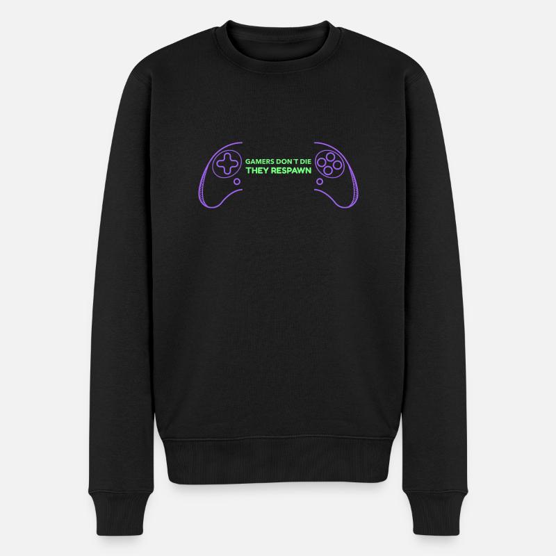 Gamers don´t die - Männer Premium Bio Pullover - Schwarz