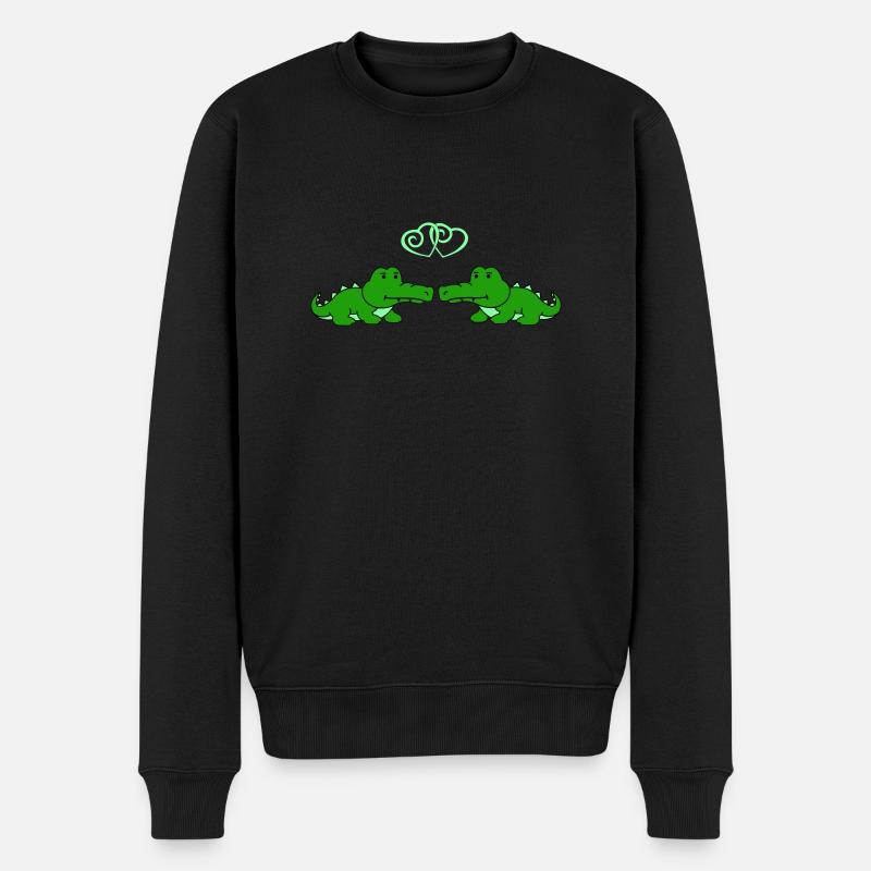 krokodil love - Männer Premium Bio Pullover - Schwarz