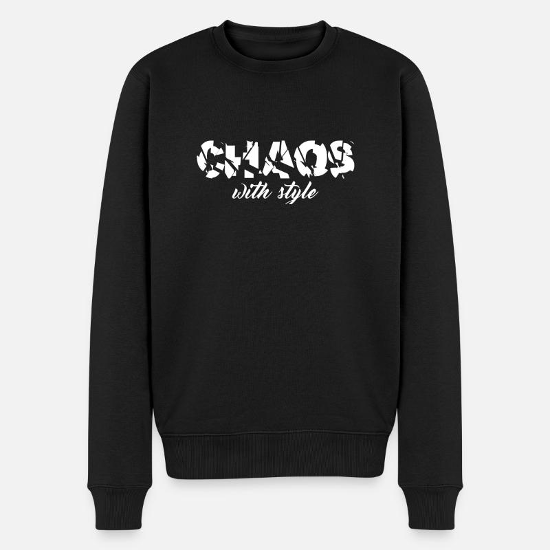 Chaos - with style - Männer Premium Bio Pullover - Schwarz