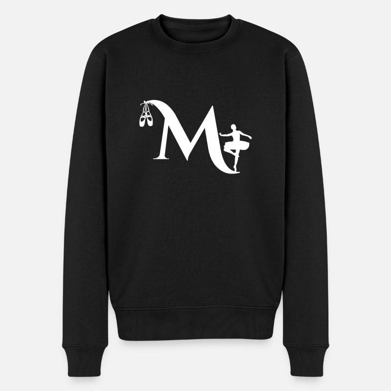 Lettre m ballerine - Pull Premium bio Homme - noir