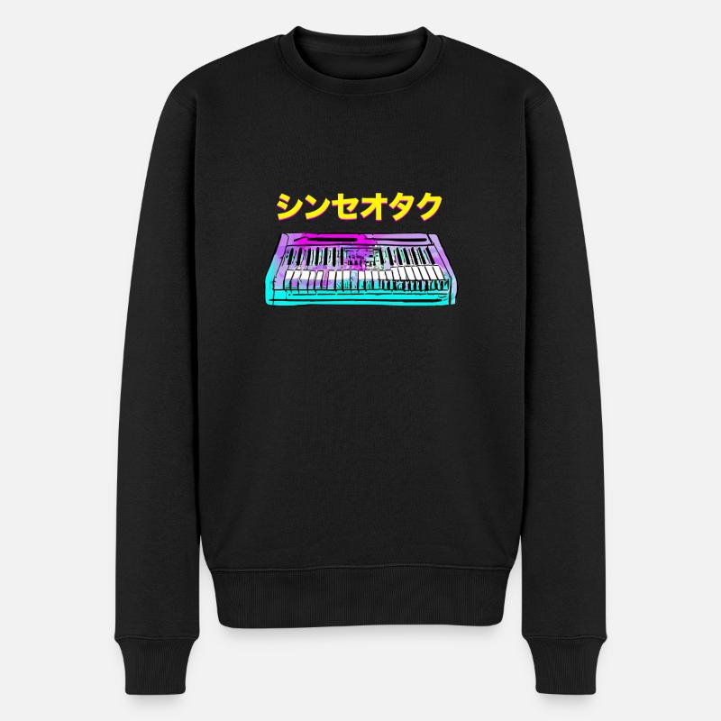 SYNTH GEEK JAPANISCH - Männer Premium Bio Pullover - Schwarz