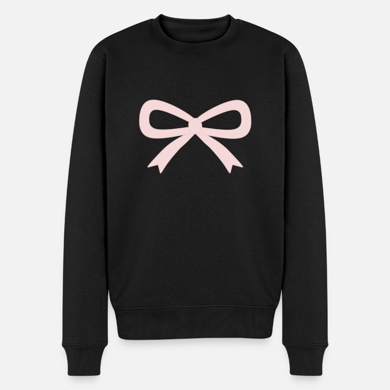 Rosa Schleife - Männer Premium Bio Pullover - Schwarz