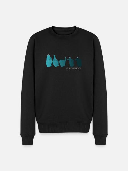Hand alphabet Britt petrol gradient - Men's Premium Organic Jumper - black
