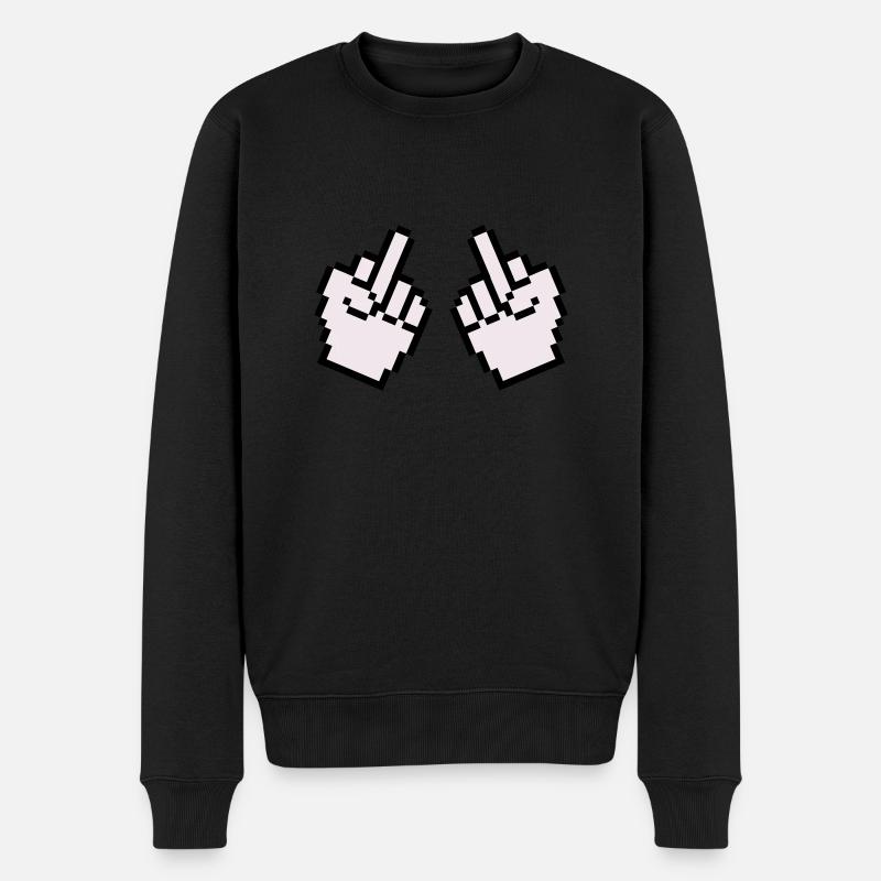 Doigt d’honneur Pixel 2 - Pull Premium bio Homme - noir