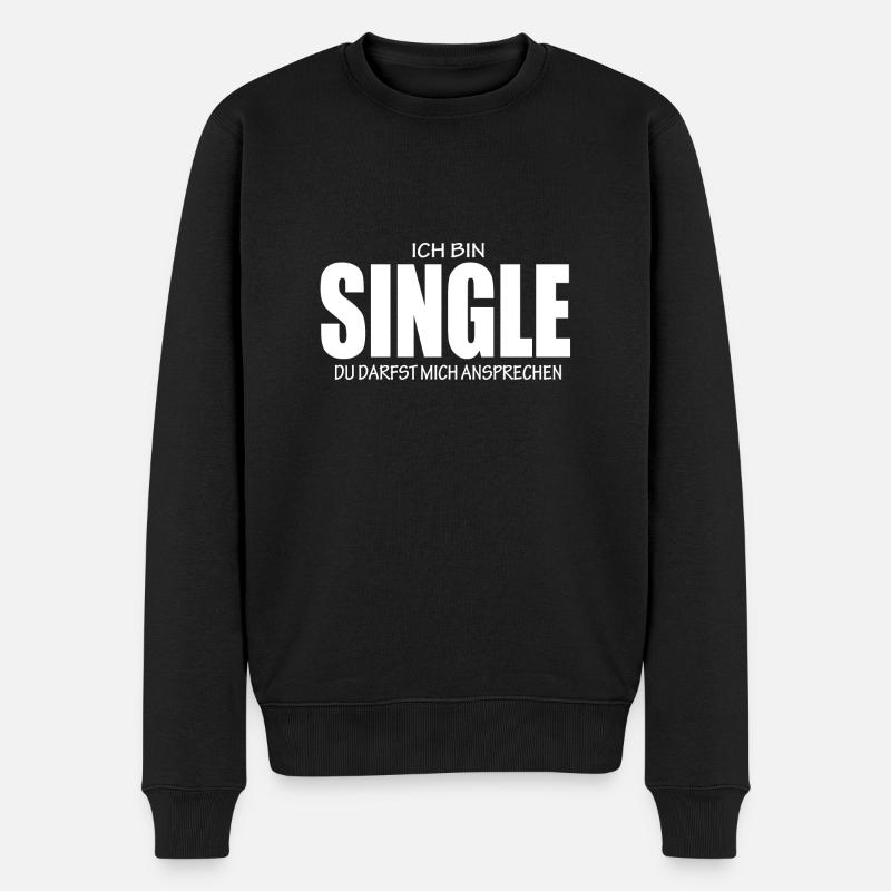 Single - Männer Premium Bio Pullover - Schwarz