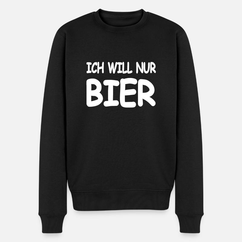 Bier - Männer Premium Bio Pullover - Schwarz