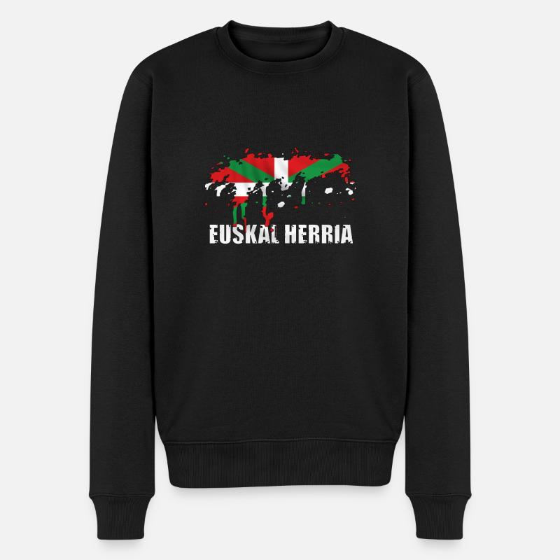Baskische Flagge - Männer Premium Bio Pullover - Schwarz