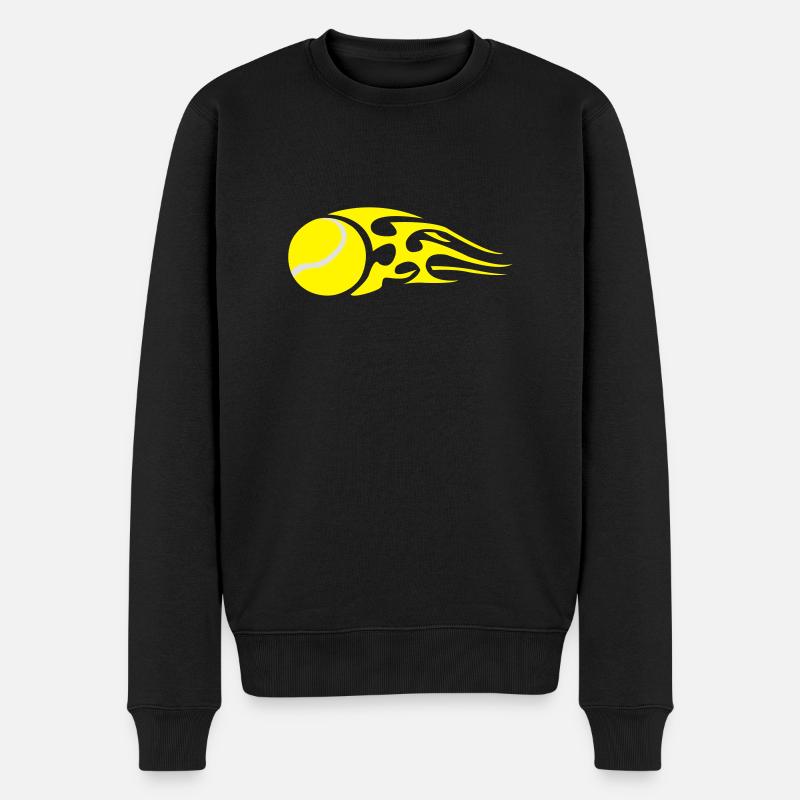 tennisball_flames_colour - Pull Premium bio Homme - noir