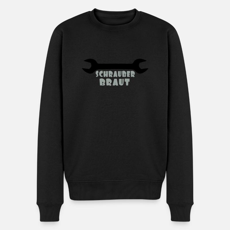 Schrauber-Braut - Männer Premium Bio Pullover - Schwarz