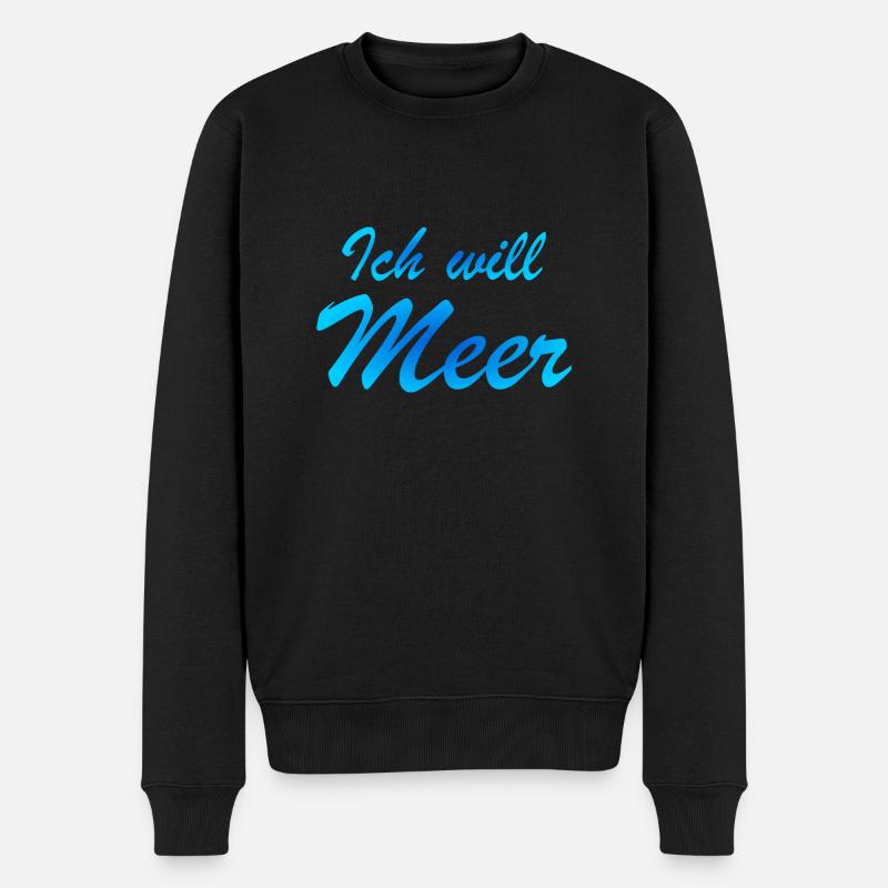 Ich will Meer - Männer Premium Bio Pullover - Schwarz