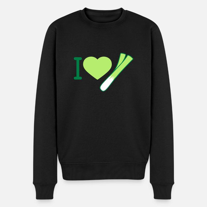 I Love Lauch - Männer Premium Bio Pullover - Schwarz