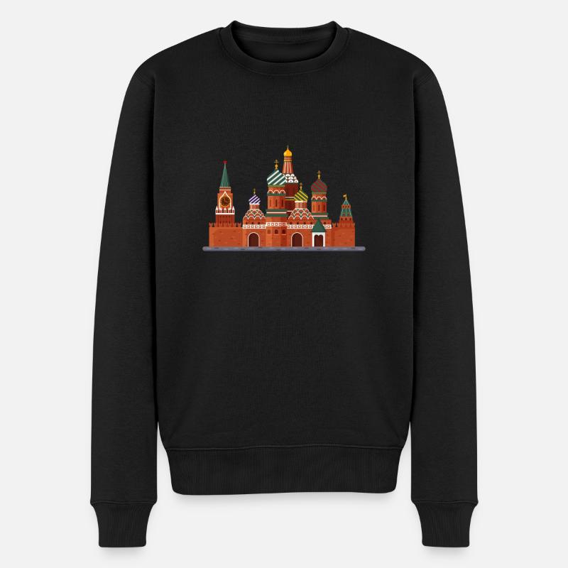 Kreml Moskau Sehenswürdigkeit - Männer Premium Bio Pullover - Schwarz