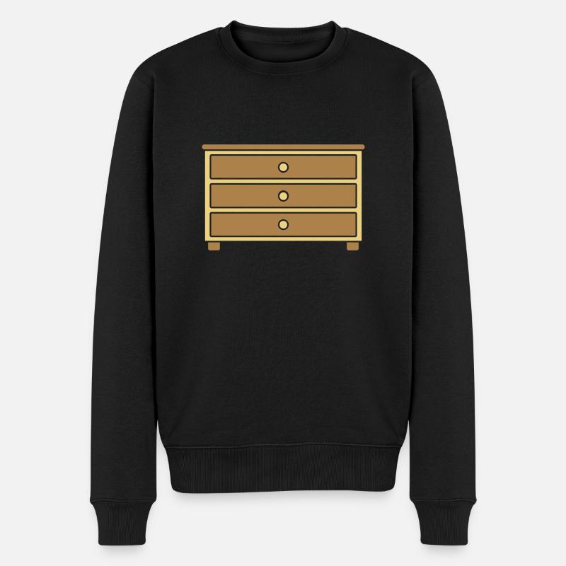 Design Möbelstück Schubladen Kommode - Männer Premium Bio Pullover - Schwarz