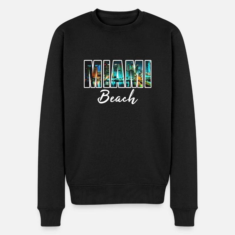 plage de miami - Pull Premium bio Homme - noir