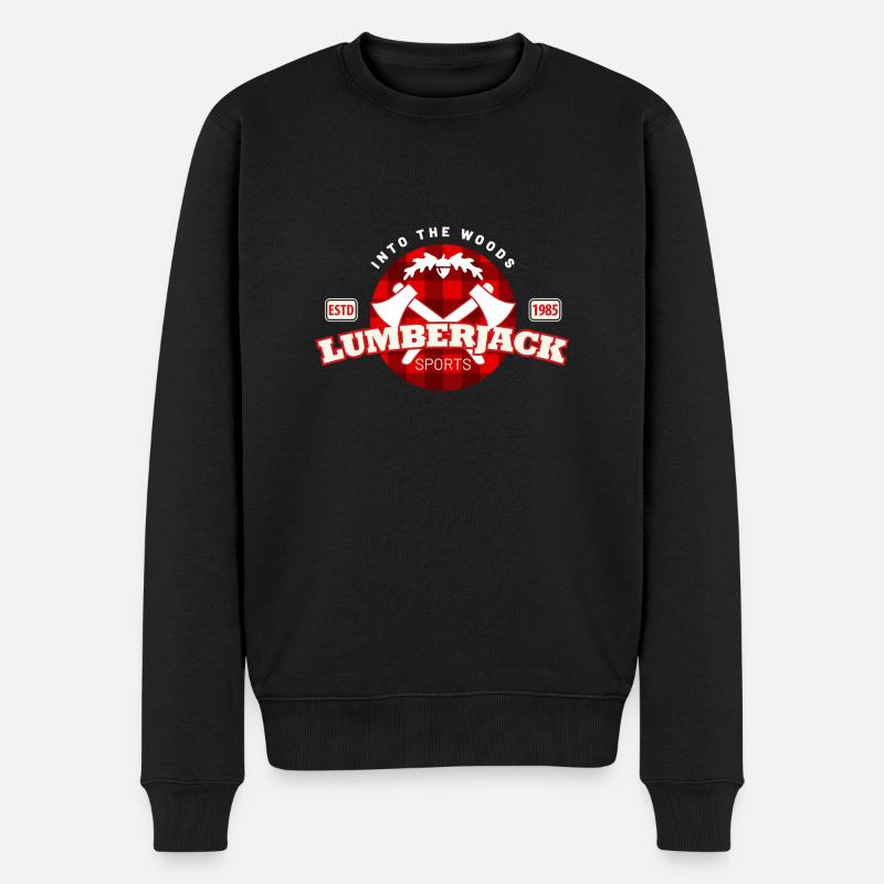 lumberjack karomuster - Männer Premium Bio Pullover - Schwarz