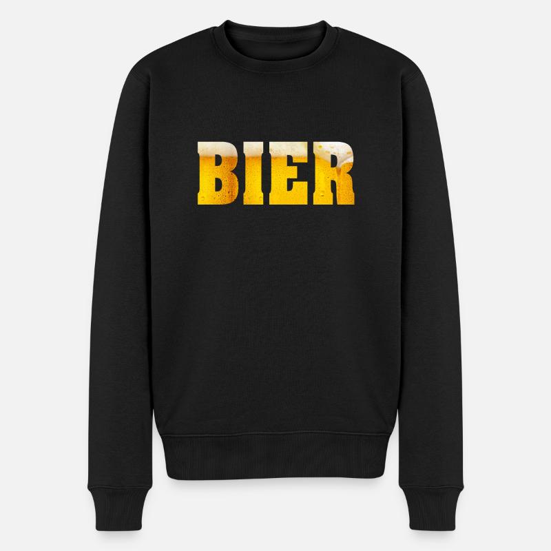 Bier - Männer Premium Bio Pullover - Schwarz