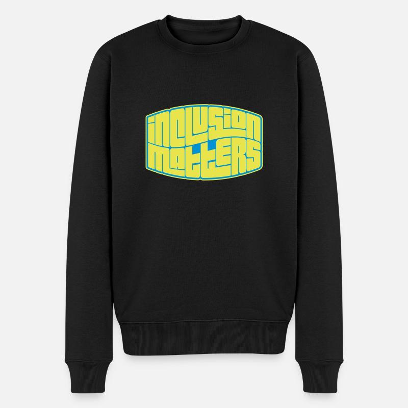 inclusion matters Logo Zitat - Männer Premium Bio Pullover - Schwarz