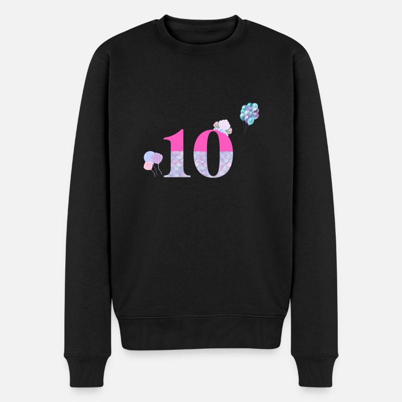 10e anniversaire sirène - Pull Premium bio Homme - noir