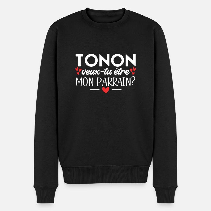 Tonton Veux-tu être Mon Parrain Futur Parrain - Pull Premium bio Homme - noir