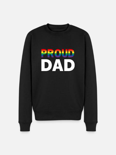 Proud Dad Pride - Männer Premium Bio Pullover - Schwarz