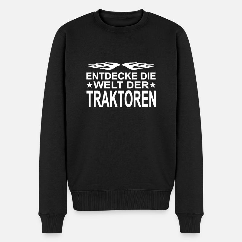 Traktor - Männer Premium Bio Pullover - Schwarz