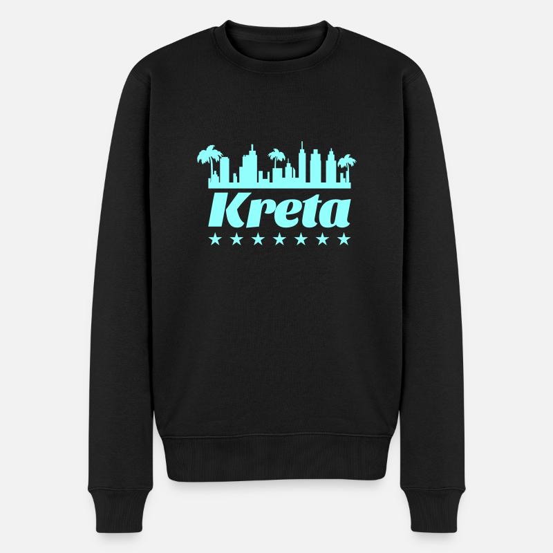 kreta - Männer Premium Bio Pullover - Schwarz