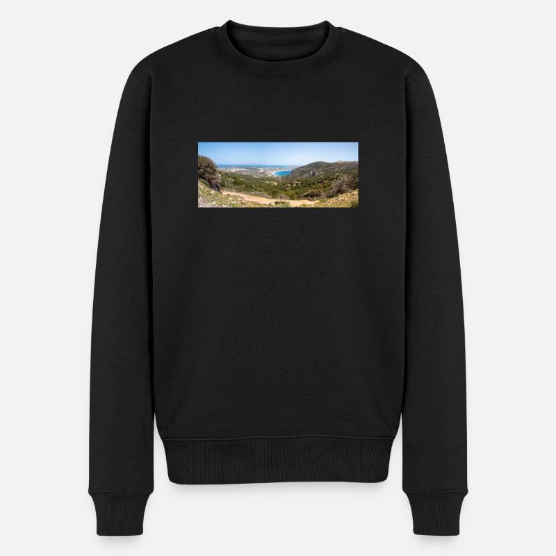 Landschaftsansicht des Strandes Kefalos Insel Kos Süd - Männer Premium Bio Pullover - Schwarz
